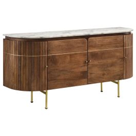 Coaster Ortega 4-door Marble Top Dining Sideboard Server White and Natural in Natural 105145
