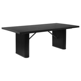 Coaster Catherine Rectangular Double Pedestal Dining Table Black in Black 106251