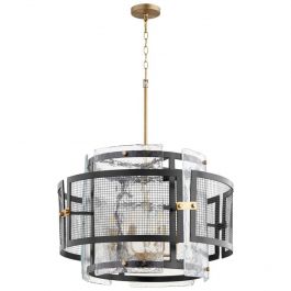 Emma Mason Signature Arabella Candelabra Chandelier in Noir and Aged Brass