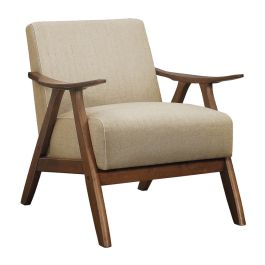 Homelegance Damala Accent Chair in Brown and Walnut 1138BR-1