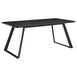 Coaster Smith Rectangle Ceramic Top Dining Table Black and Gunmetal in Black 115231