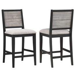 Coaster Elodie Upholstered Padded Seat Counter Height Dining Chair Dove Grey and Black (Set of 2) in Grey 121229