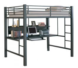 Coaster Youth Full Workstation Loft Bed in Black 460023