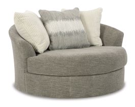 Creswell Oversized Swivel Accent Chair in Stone 1530521