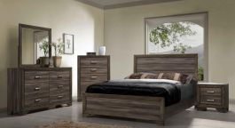 Bernards Asheville 4pc Panel Bedroom Set in Driftwood