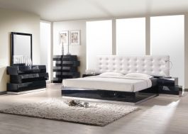 J&M Furniture Milan Bedroom Set in Black 176871