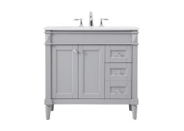 Elegant 36 In. Single Bathroom Vanity in Grey VF31836GR