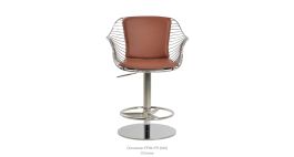 SohoConcept Zebra Swivel Piston Stool Full Foot Rest