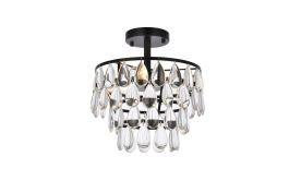 Elegant Mila 12 In. Flush Mount in Black 1103F12BK