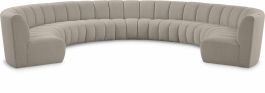 Meridian Infinity Boucle Fabric 9pc. Sectional in Brown Boucle Fabric 643Taupe-9PC