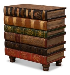 Sarreid Florentine Books Chairside Chest in MultiColor 21619 PROMO