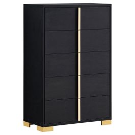 Coaster Marceline 5-drawer Chest Black in Black 222835