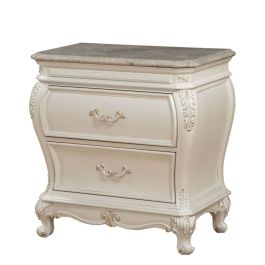 Acme Chantelle Nightstand in Pearl White 23543 EST SHIP TIME APPX 4 WEEKS