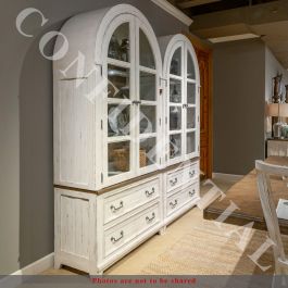 Liberty Furniture River Place Curio Cabinet in Riverstone White & Tobacco 237-DR-CC EST SHIP TIME APPX 4 WEEKS