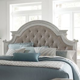 Liberty Magnolia Manor Queen Upholstered Headboard in Antique White 244-BR13HU EST SHIP TIME APPX 4 WEEKS