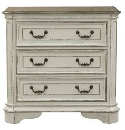 Liberty Magnolia Manor 3 Drawer Bedside Chest in Antique White 244-BR64  EST SHIP TIME APPX 4 WEEKS