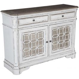 Liberty Furniture Magnolia Manor Buffet in Antique White 244-CB5692 EST SHIP TIME APPX 4 WEEKS