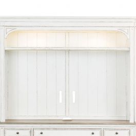 Liberty Furniture Magnolia Manor Entertainment Hutch in Antique White 244-EC00 EST SHIP TIME APPX 4 WEEKS