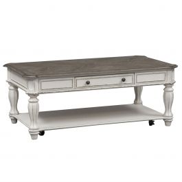 Liberty Magnolia Manor Rectangular Cocktail Table in Antique White 244-OT1010 EST SHIP TIME APPX 4 WEEKS