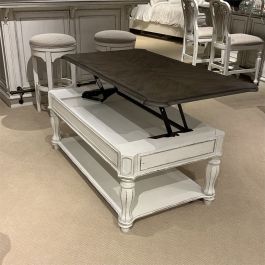 Liberty Magnolia Manor Lift Top Cocktail Table in Antique White 244-OT1012 EST SHIP TIME APPX 4 WEEKS
