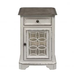Liberty Magnolia Manor Chair Side Table in Antique White 244-OT1021 EST SHIP TIME APPX 4 WEEKS