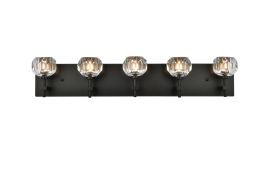 Elegant Graham 5 Light Wall Sconce in Black 
 3509W32BK