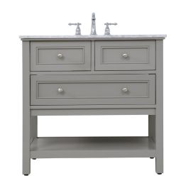 Elegant 36 In. Single Bathroom Vanity Set in Grey VF27036GR