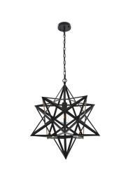 Elegant Nocturne 1 Light Black Pendant LD4076D24BK CLOSEOUT