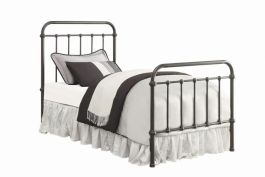 Coaster Furniture Livingston Twin Panel Metal Bed in Brown 300399T