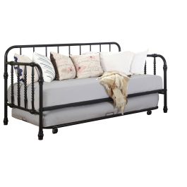 Coaster Marina Twin Metal Daybed with Trundle Black in Black 300765