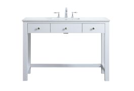 Elegant 48 In. Ada Compliant Bathroom Vanity in White VF14848WH
