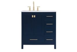Elegant 32 In. Single Bathroom Vanity in Blue VF18832BL