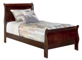 Alisdair Twin Sleigh Bed in Dark Brown FedEx/UPS