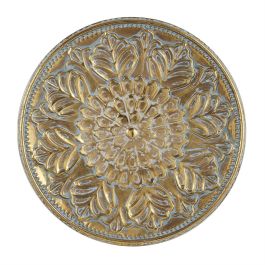 UMA Gold Metal Plate Home Wall Decor with Embossed Details, 30