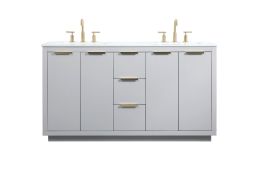 Elegant 60 In. Double Bathroom Vanity in Grey VF19460DGR CLOSEOUT