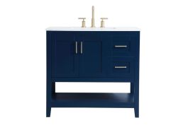 Elegant 36 In. Single Bathroom Vanity in Blue VF16036BL