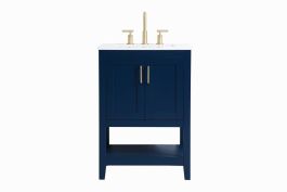 Elegant 24 In. Single Bathroom Vanity in Blue VF16024BL