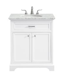 Elegant 30 In. Single Bathroom Vanity Set in White VF15030WH