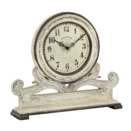 UMA White Wooden Scroll Decorative Clock, 16