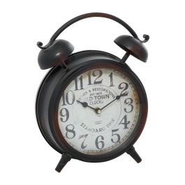 UMA Black Metal Decorative Clock with Bell Style Top, 10