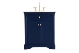 Elegant 30 In. Single Bathroom Vanity in  Blue VF53030BL