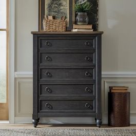 Liberty Furniture Americana Farmhouse 5 Drawer Chest in Black 615-BR41-B EST SHIP TIME APPX 4 WEEKS