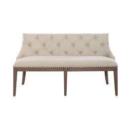 Liberty Furniture Americana Farmhouse Uph Shelter Dining Bench in Dusty Taupe & Black 615-C6501B EST SHIP TIME APPX 4 WEEKS
