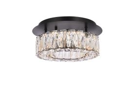 Elegant Monroe 12 In. Led Single Flush Mount in Black 3503F12BK