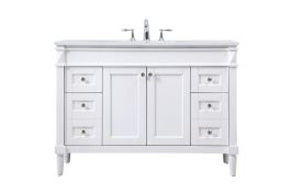 Elegant 48 In. Single Bathroom Vanity in White VF31848WH