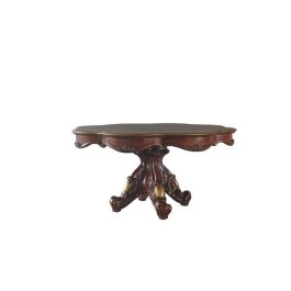 ACME Picardy Scalloped Dining Table in Honey Oak 68225 EST SHIP TIME APPX 4 WEEKS