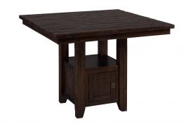 Jofran Kona Grove Fixed Pub Table with Storage Base in Dark Brown 705-48