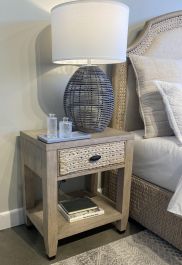 Riverside Furniture Serenity One Drawer Acc Nightstand in Beachwood 72569 CODE:UNIV20 for 20% Off