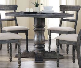 Acme Furniture Wallace Round Pedestal Dining Table in Weathered Gray 74640 EST SHIP TIME APPX 4 WEEKS