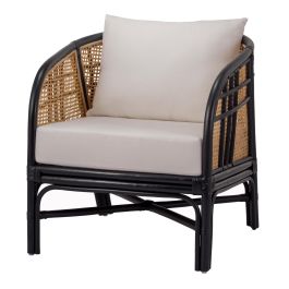 NPD Ferrara Rattan Accent Arm Chair, Black/ Natural 7400030